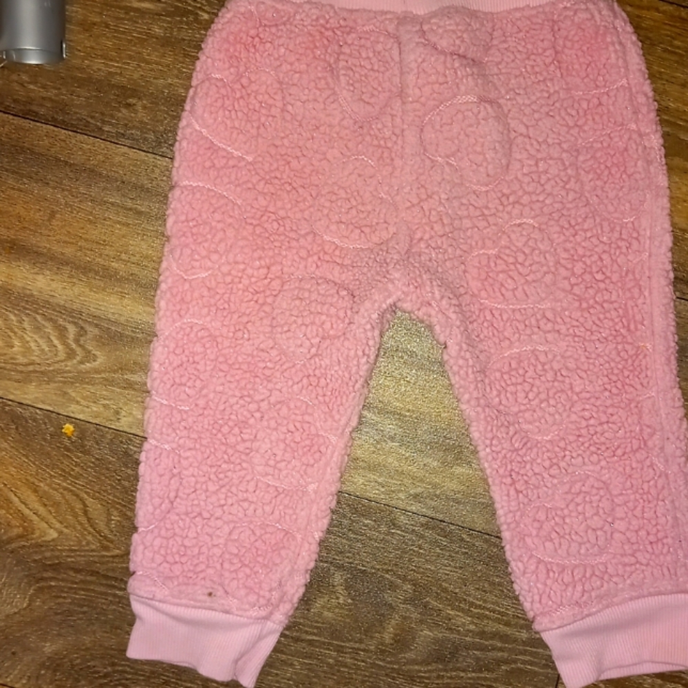 Pink fluffy baby pants
